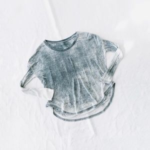 blue stonewashed thermal long sleeve shirt